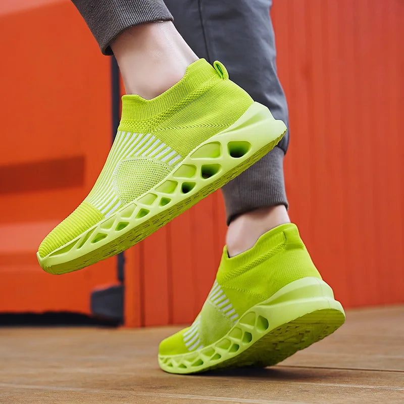 Men's Slip-On Platform Sneakers - Casual Running Sports Trainers