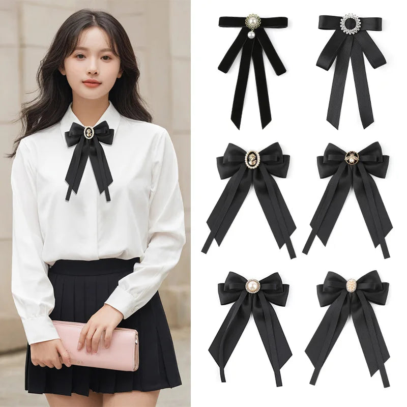 Elegant Fabric Flower Bow Brooch Pin