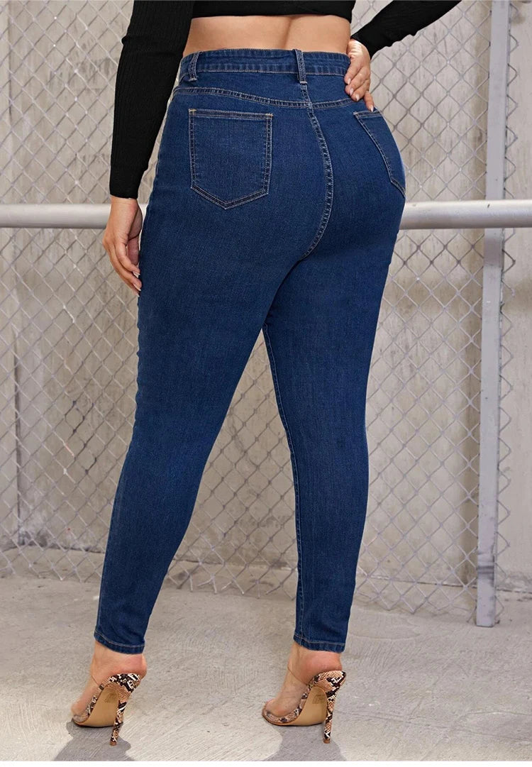 Women's Plus Size High Waist Stretchy Pencil Jeans