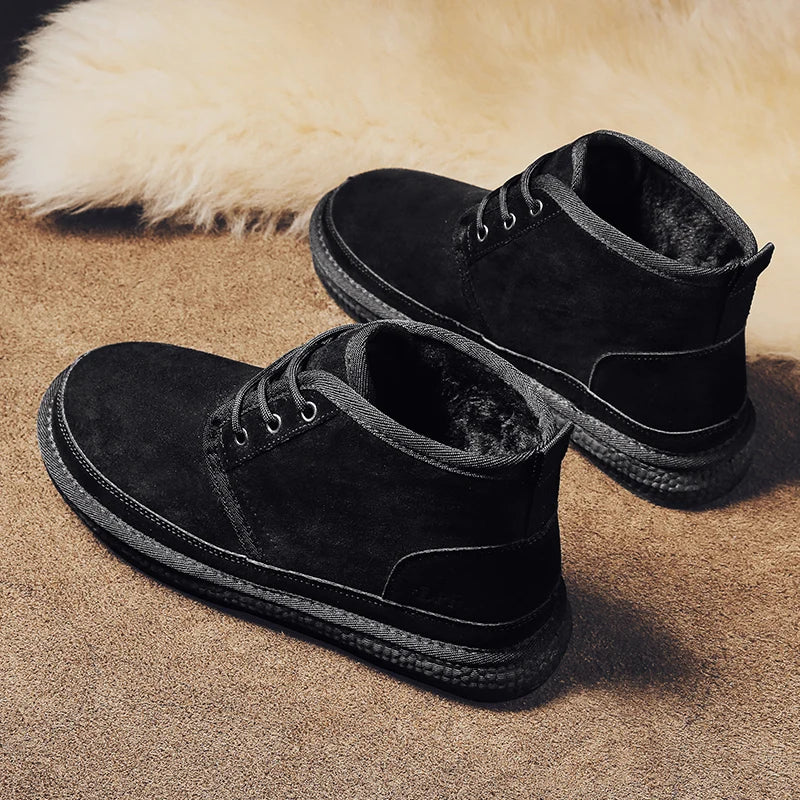 Men's Winter Snow Boots - Waterproof Fur-Lined Chelsea Boots