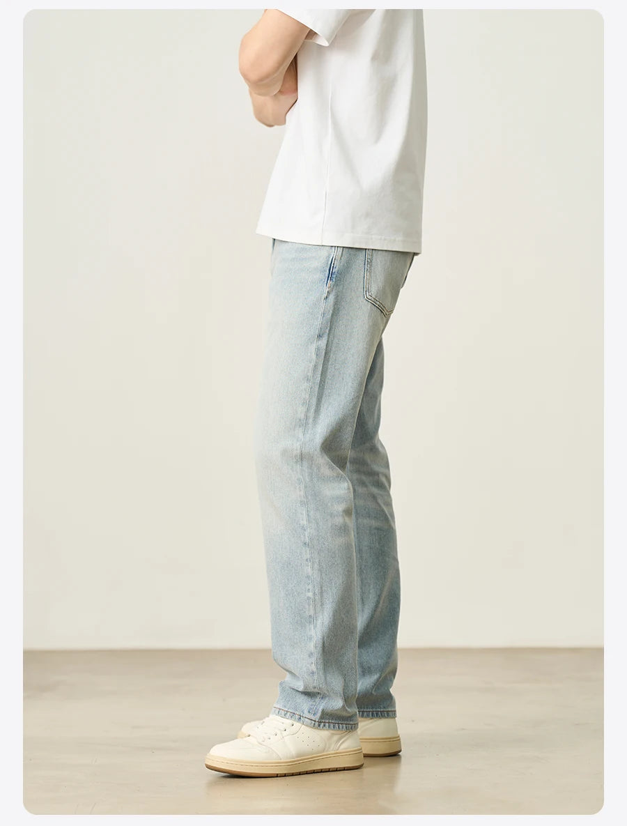 Men's Stretch Denim Jeans - 11oz Elastic Lycra Loose Straight Plus Size