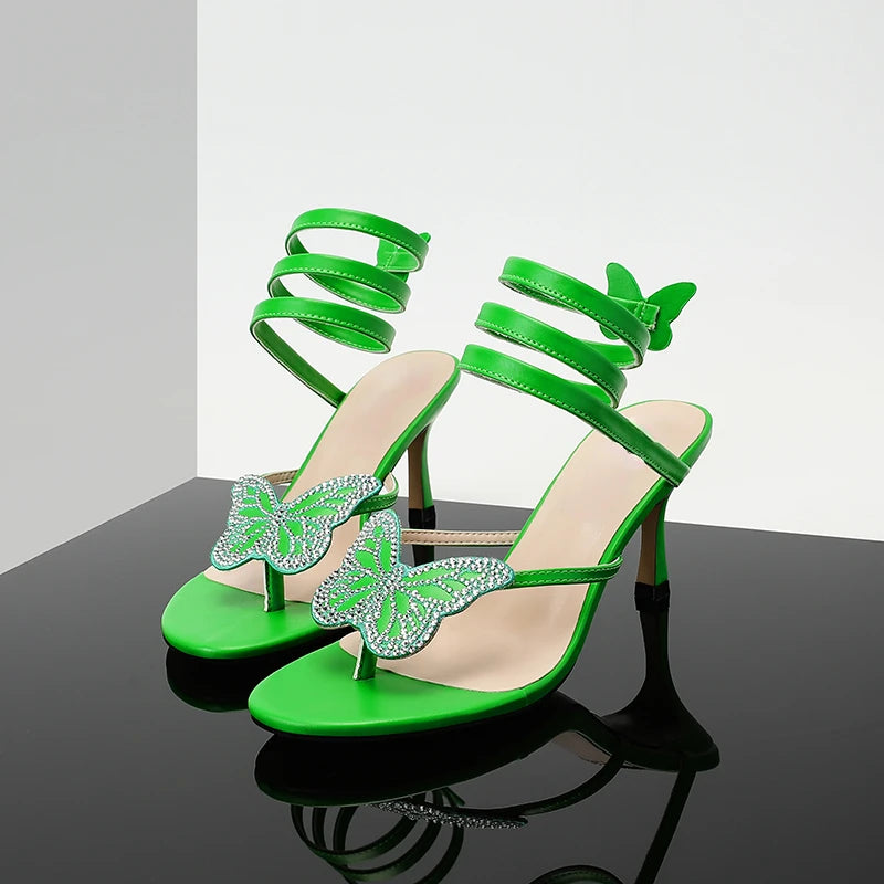 Women's Butterfly Flip Flops - High Heel Beach Sandals