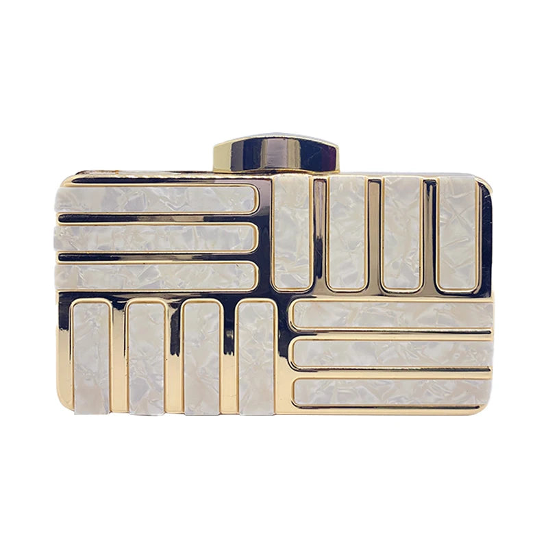 Women's Gold Clutch Purse Shoulder Crossbody Handbag