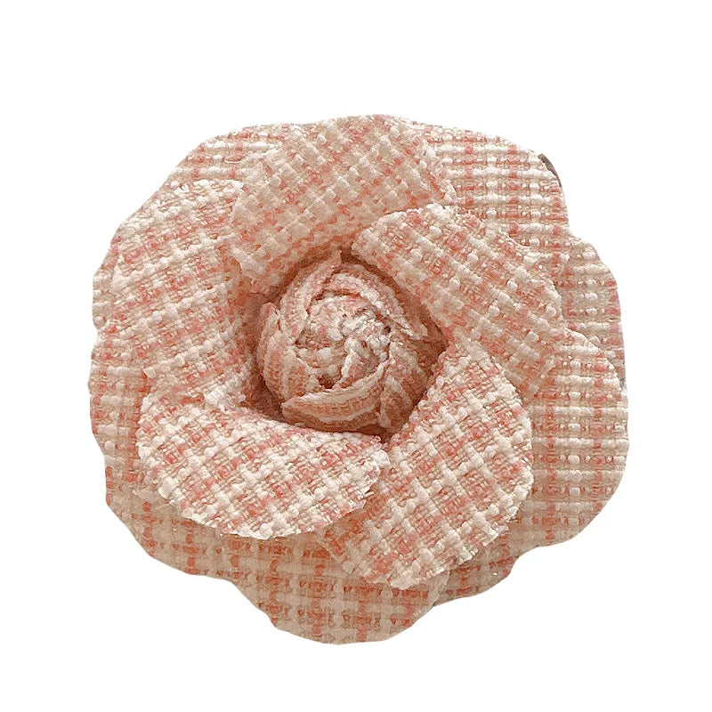Camellia Flower Brooch - Elegant Fabric Corsage Pin for Women