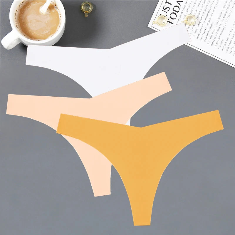 Women's Seamless V-Shaped Thong - Low Waist Soft Underwear