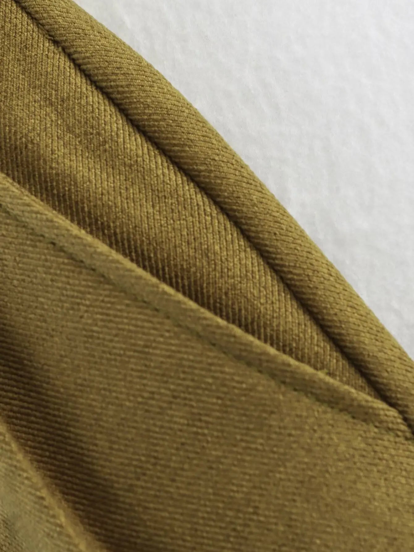 Olive Green Pleated Pants - Mid-Rise Waist Pocket Loose Casual Trousers