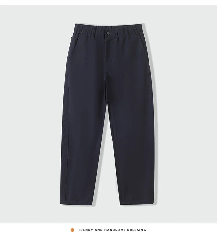 Men's Casual Trousers Slim Fit Ankle-Length Elastic Stretch Pants