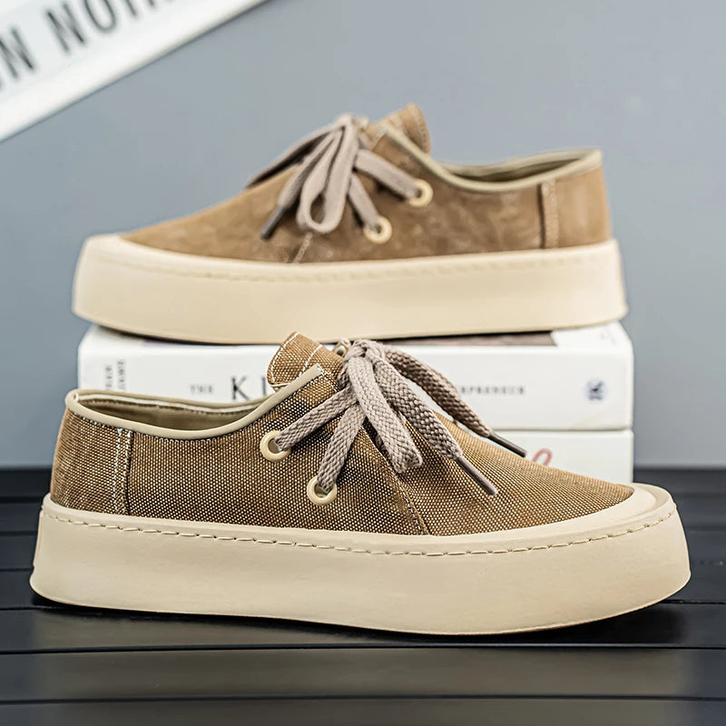 Men's Platform Suede Lace Up Shoes