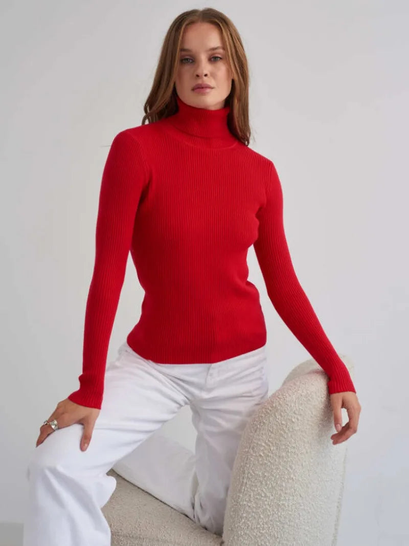 Women's Knitted Pullover Turtleneck