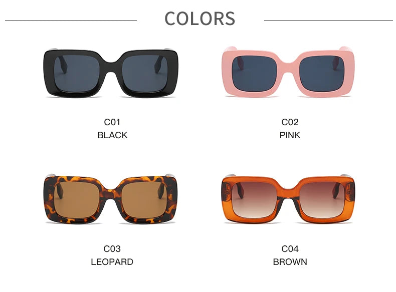 Women's 1/4pcs Set Fashion Small Rectangle Sunglasses  UV400
