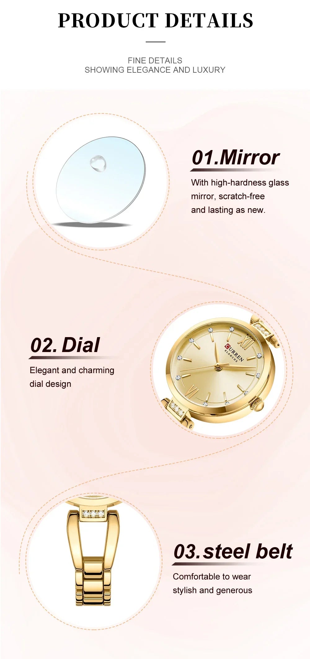 Elegant Stainless Steel Quartz Watch - Waterproof Fashion Timepiece