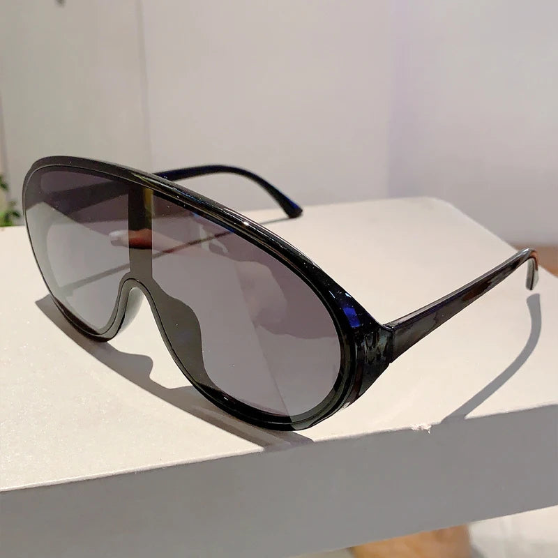 Oversized Fashion Sunglasses - Women's Mirror Sports Goggles for Outdoor Cycling