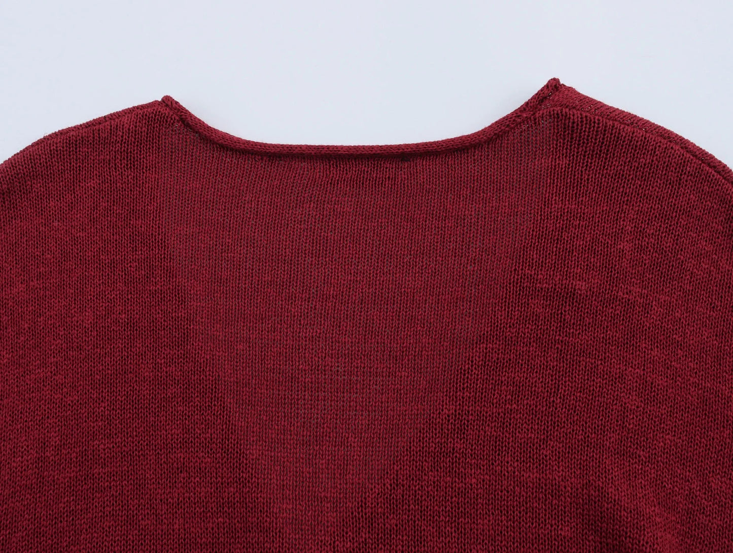 Women's Linen Blend V-Neck Long Sleeve Knitted Jacket - Versatile Summer Cardigan