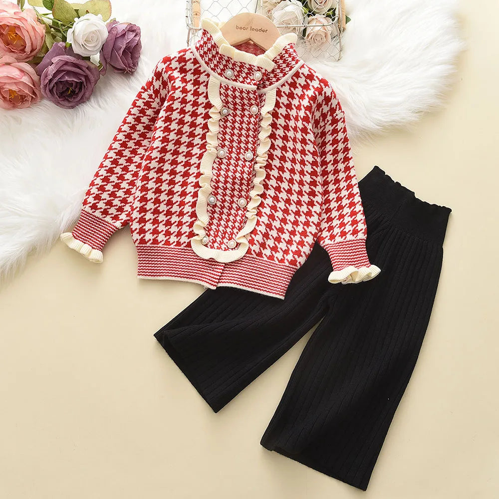 Children's Girl's Knitted Sweet Outfit Set