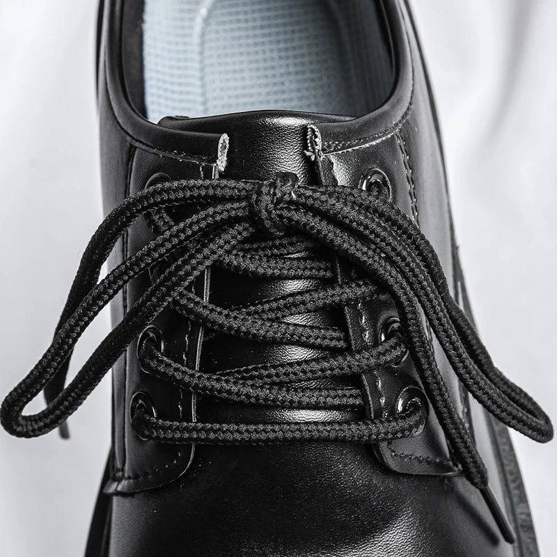 Platform Casual Dress Shoes - Men's Leather Work & Business Sneaker Flats