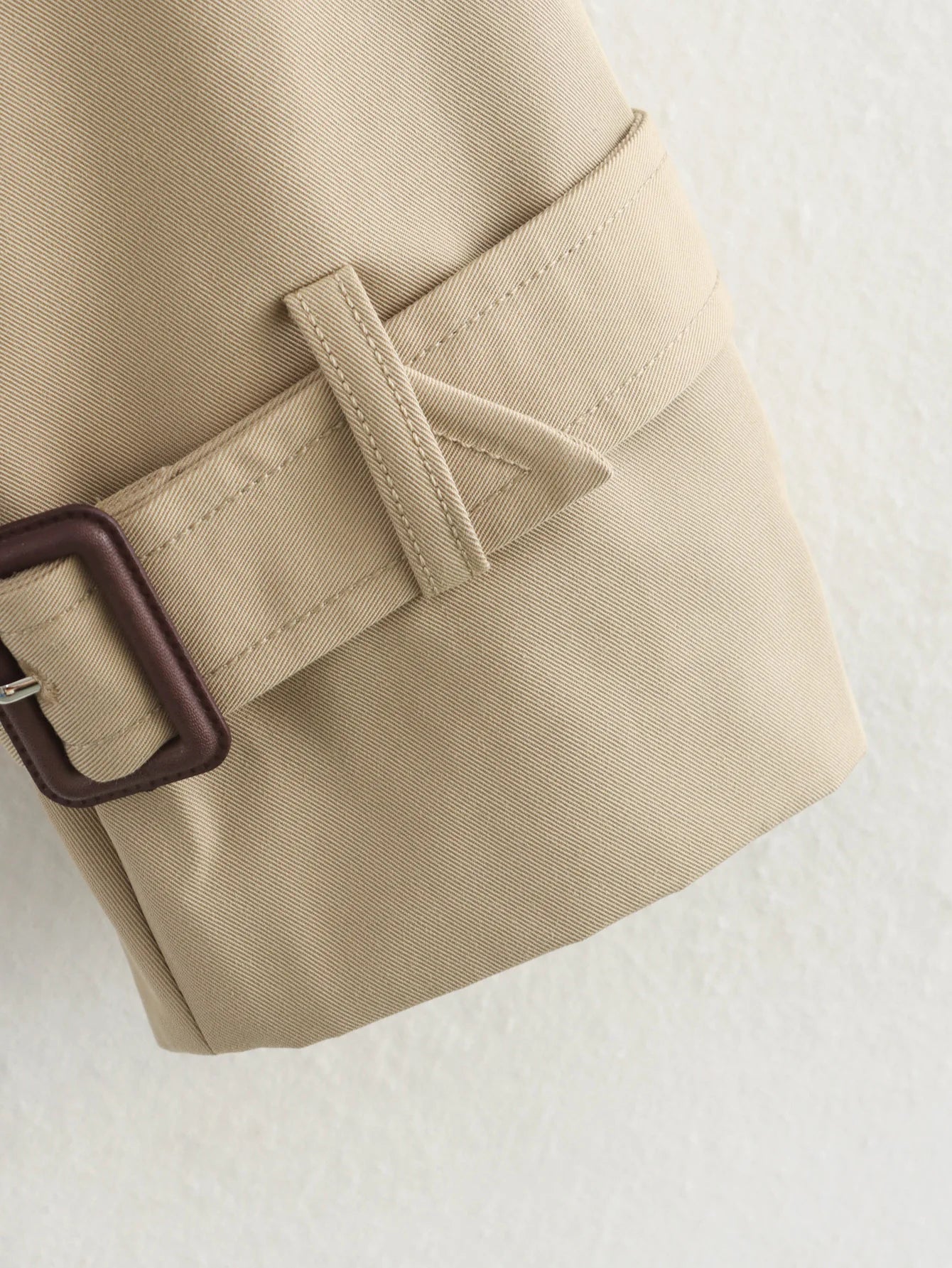 Cropped Trench Coat - Double Breasted Vintage Short Jacket