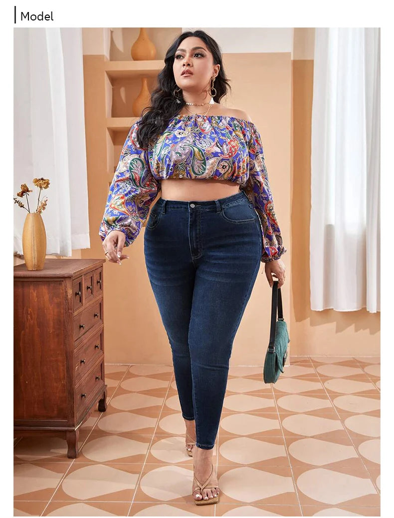 Women's Plus Size High Waist Stretch Denim Jeans