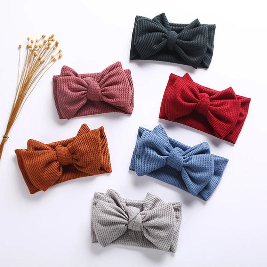 Infant Baby Girl Bow Headband Cute Stretch Bowknot Sweat Hair Bands Clothing Accessories