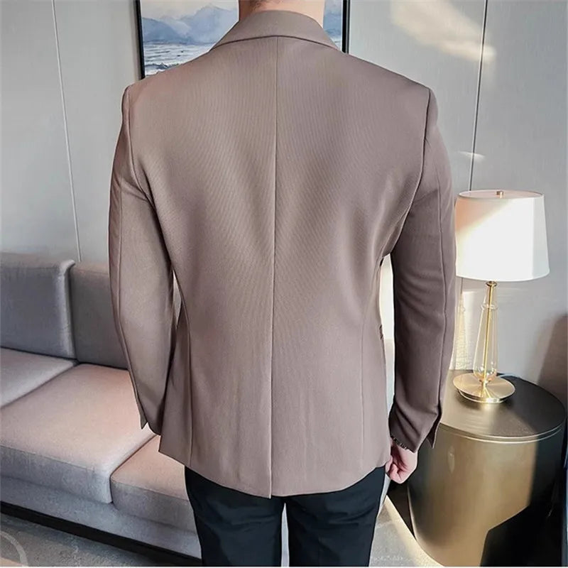 Men's Single Button Turn Down Collar Slim Fit Blazer