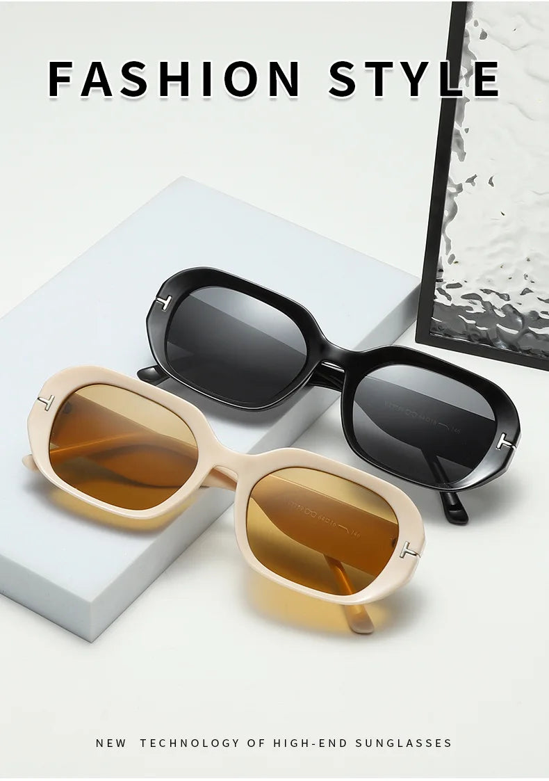 Women's Retro Rectangle Sunglasses - Vintage Small Frame Classic Eyewear