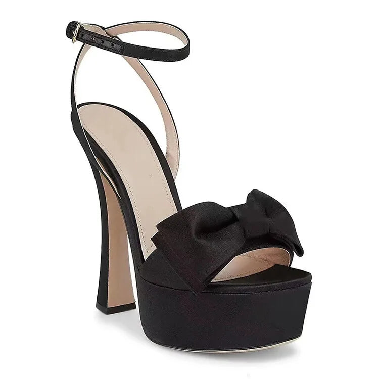 Women's Butterfly Rhinestone Thick Heel Sandals - Open Toe Party Shoes