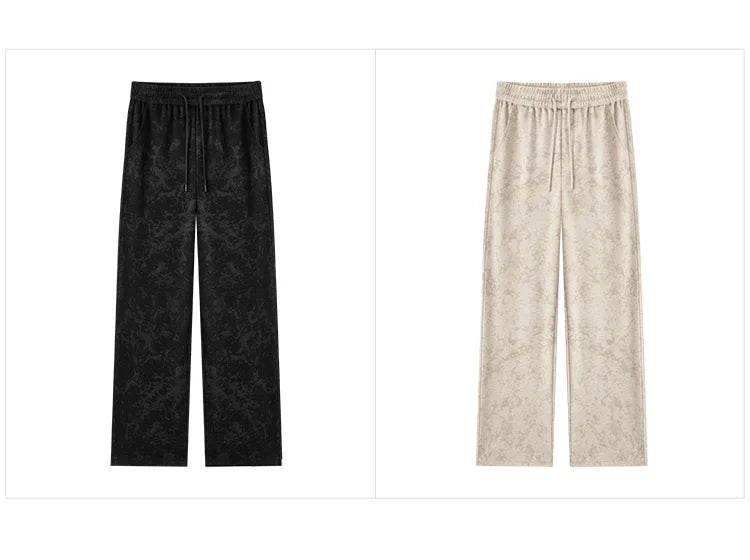 Women's Wide Leg Wool-Like Pants - Full Print Loose Fit Trendy Streetwear