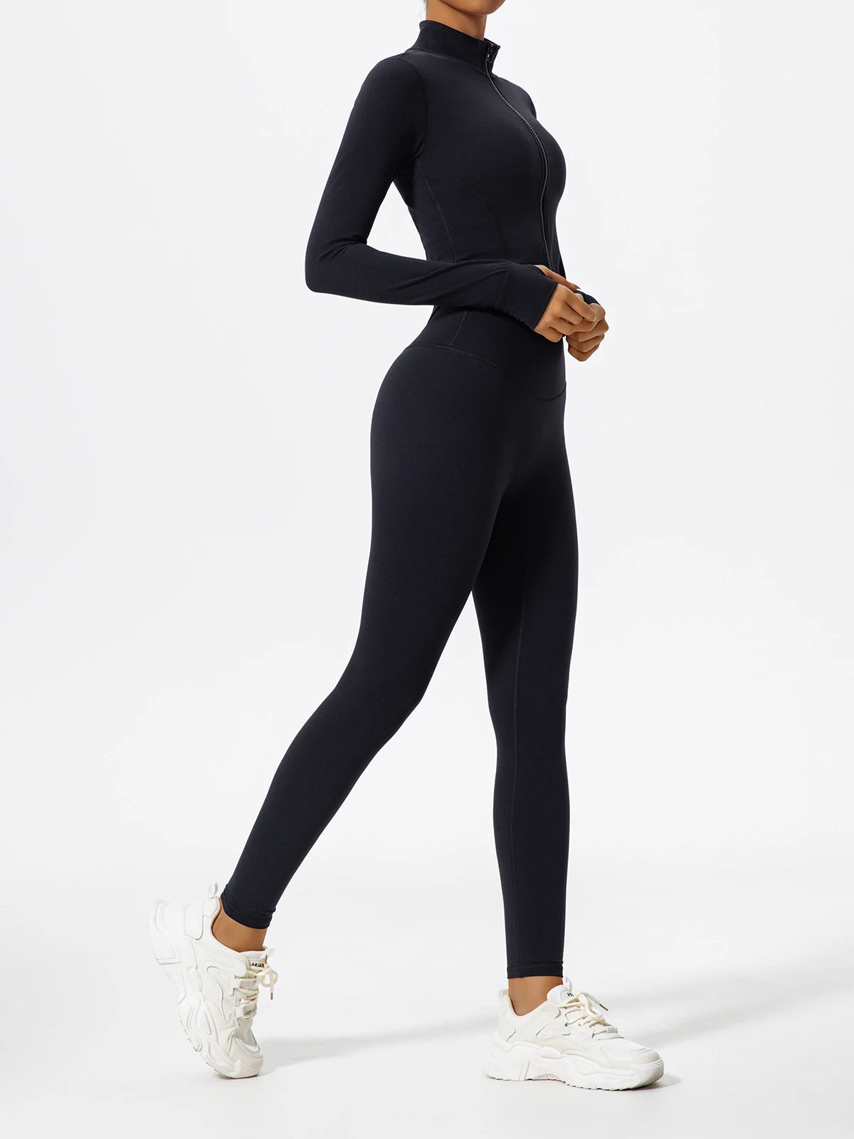Ultra-Soft 2-Piece Gym Set - Long Sleeve Jacket & High Waist Leggings