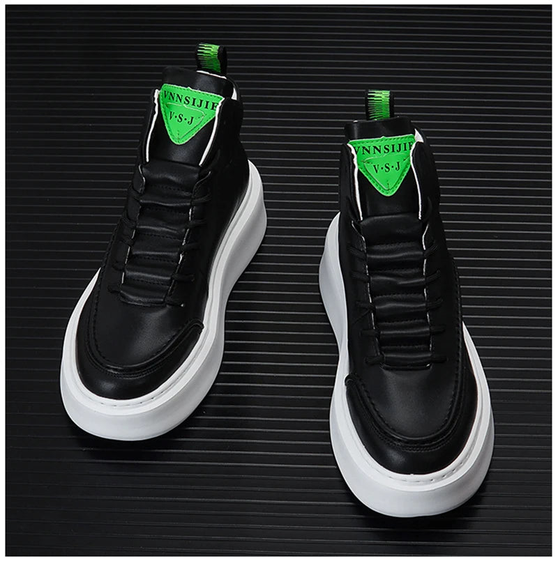 Men's Platform Ankle Boots High-top Thick Bottom Sneakers