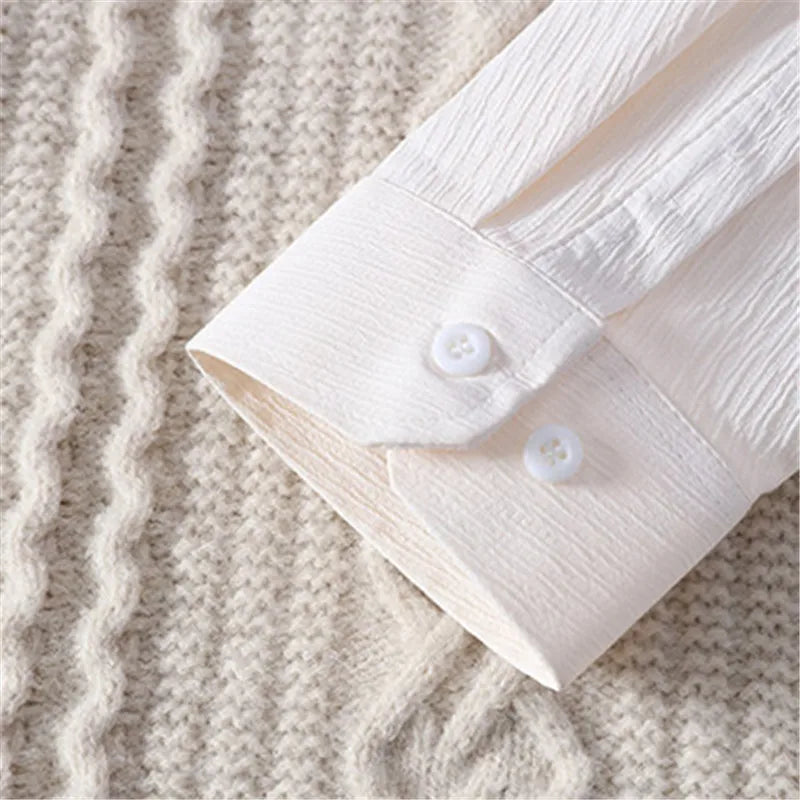 Men's Turn-Down Collar Knit Sweater