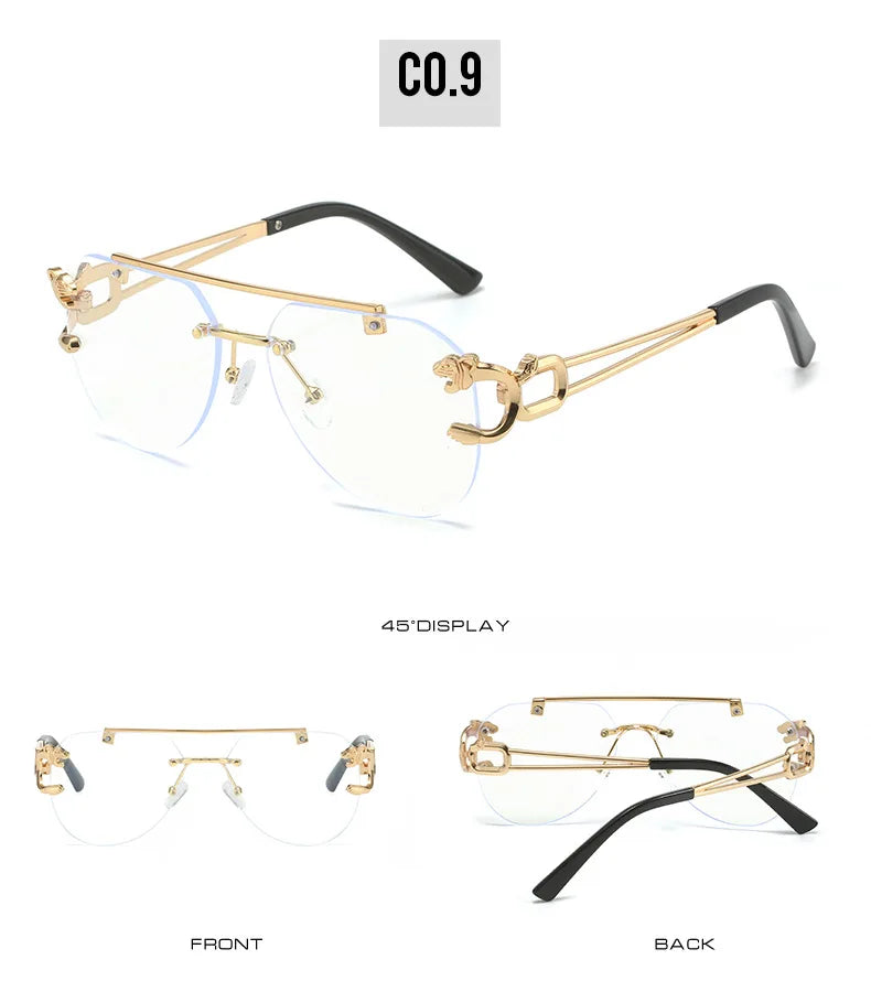 Unisex 2 Pairs Per Set Rimless Gradient Double Bridge Sunglasses