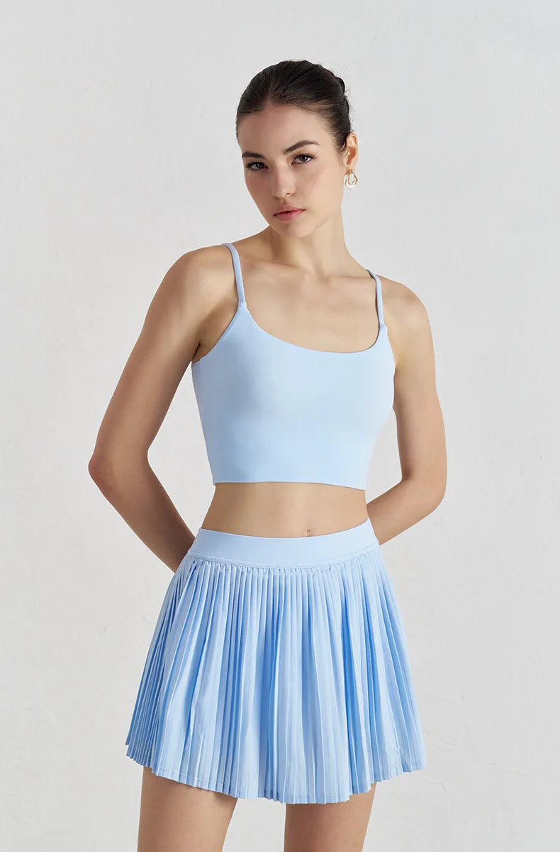 Bowknot Back Sports Bra - Thin Strap Yoga Fitness Bra with Elastic Support