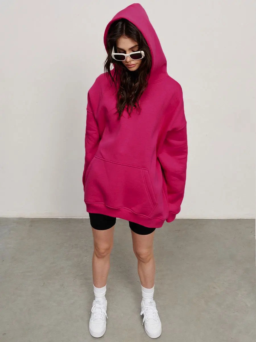 Women's  Oversized Fleece Pullover Hoodie