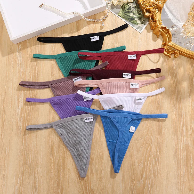 Cotton Thongs 3-Pack Set - Low-Rise Comfortable Underwear