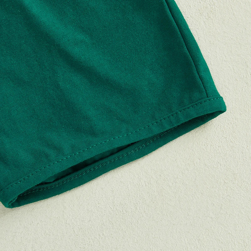 Toddler Baby Boys Farm Clothes Set - Tractor Embroidery T-shirt & Shorts 2pcs