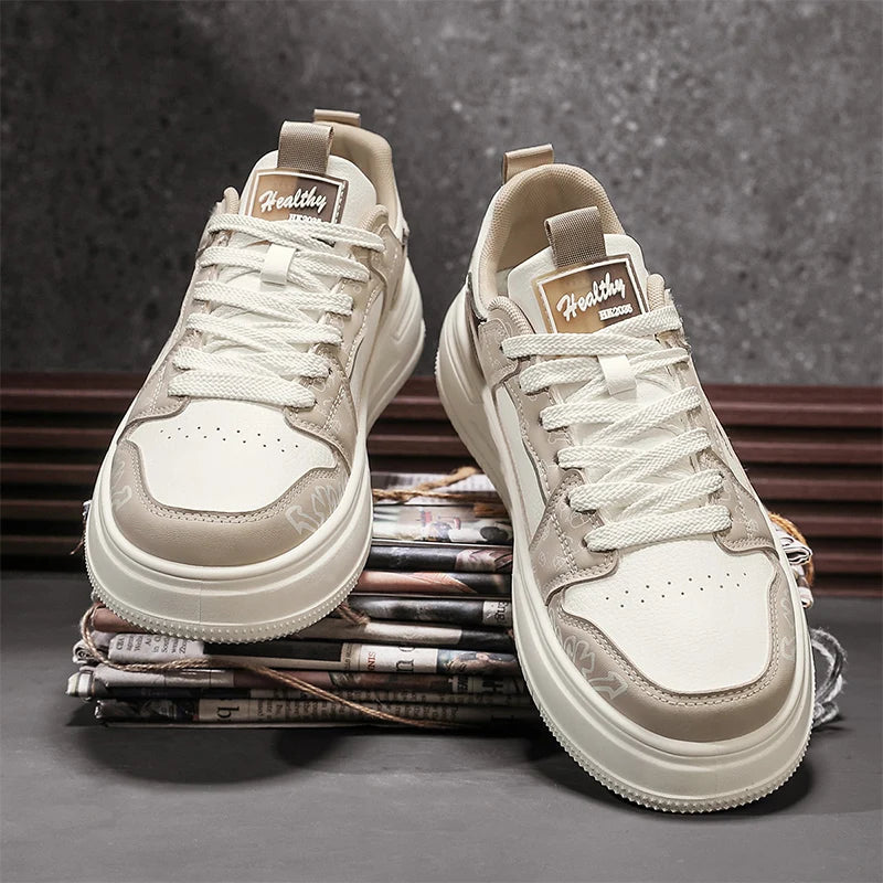 Men's Casual Versatile Platform Skateboard Lace Up Sneakers