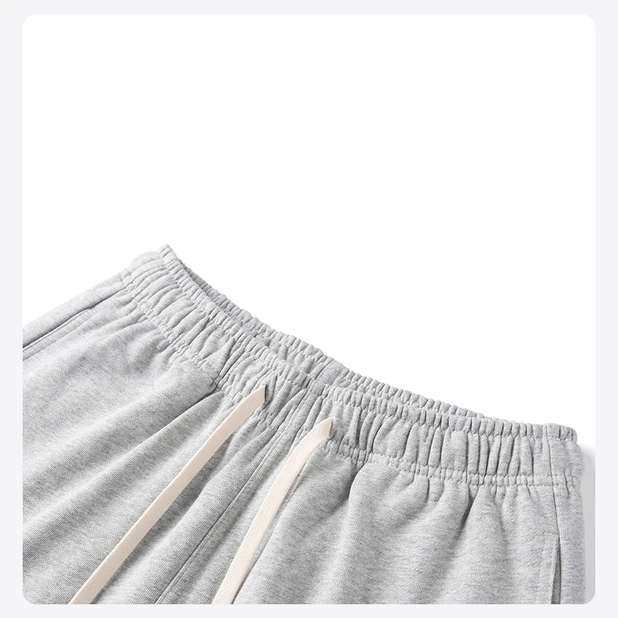 Men's Oversize Athletic Shorts - 390gsm Drawstring Raw Hem Running Shorts