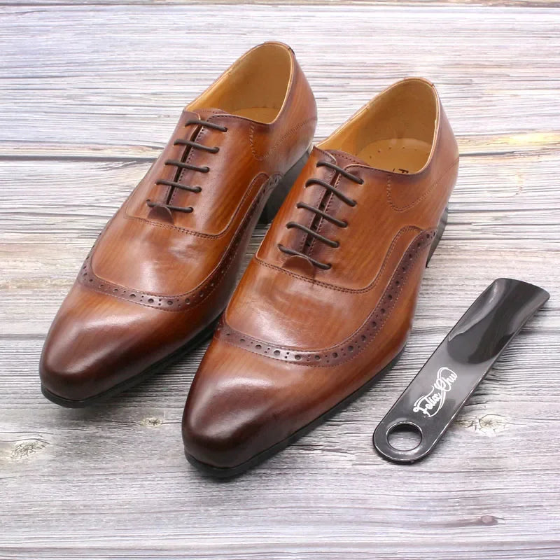 Men's Genuine Leather Oxford Brogues - Italian Style