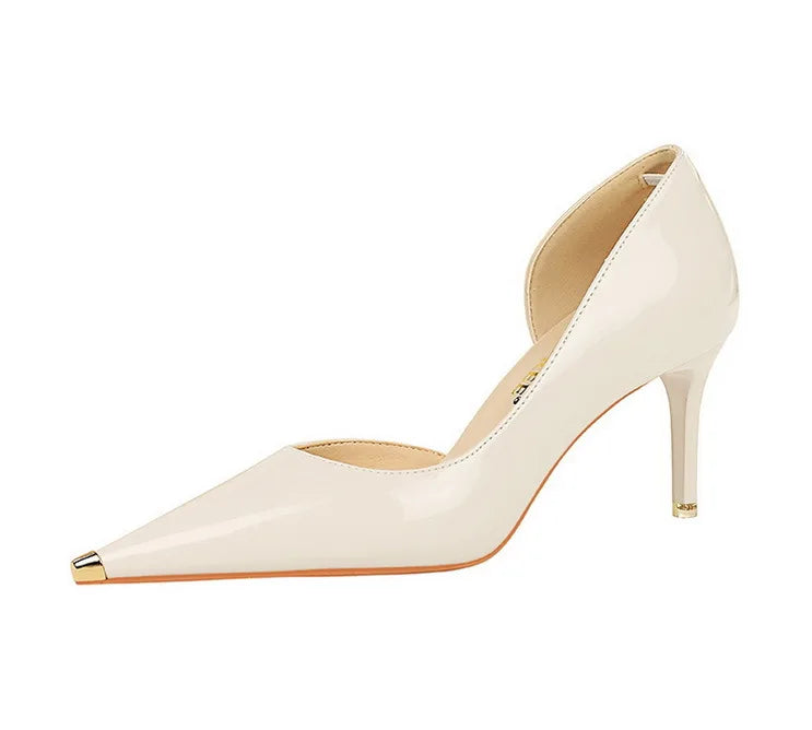 Patent Leather Metal Tip Pumps - Available in 7cm and 10.5cm Heel Heights
