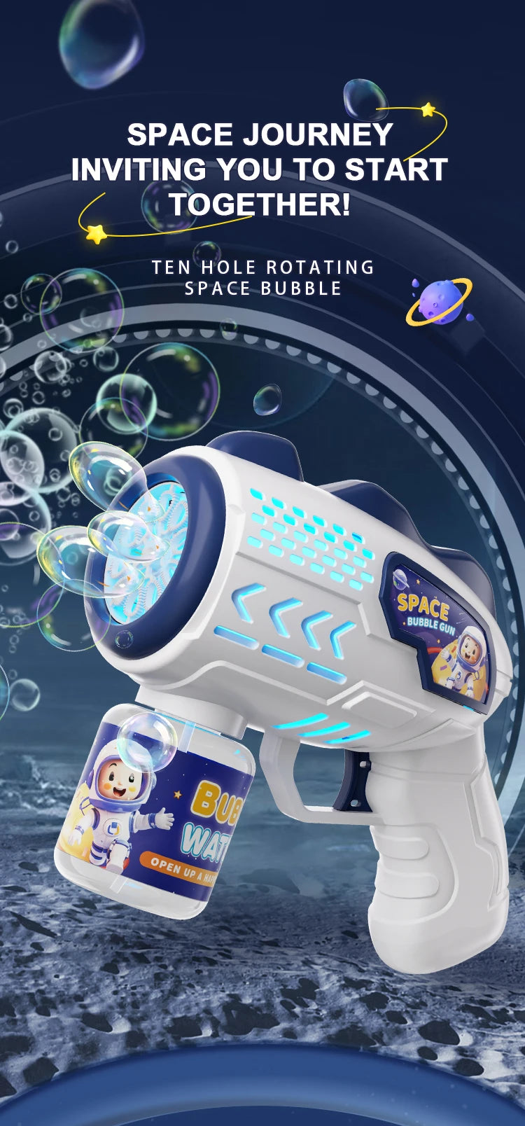 Children's Astronaut Automatic Machine Bubble Gun