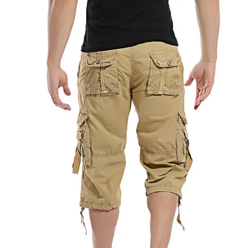 Men's Casual Summer Camouflage Cotton Cargo Shorts Without Belt