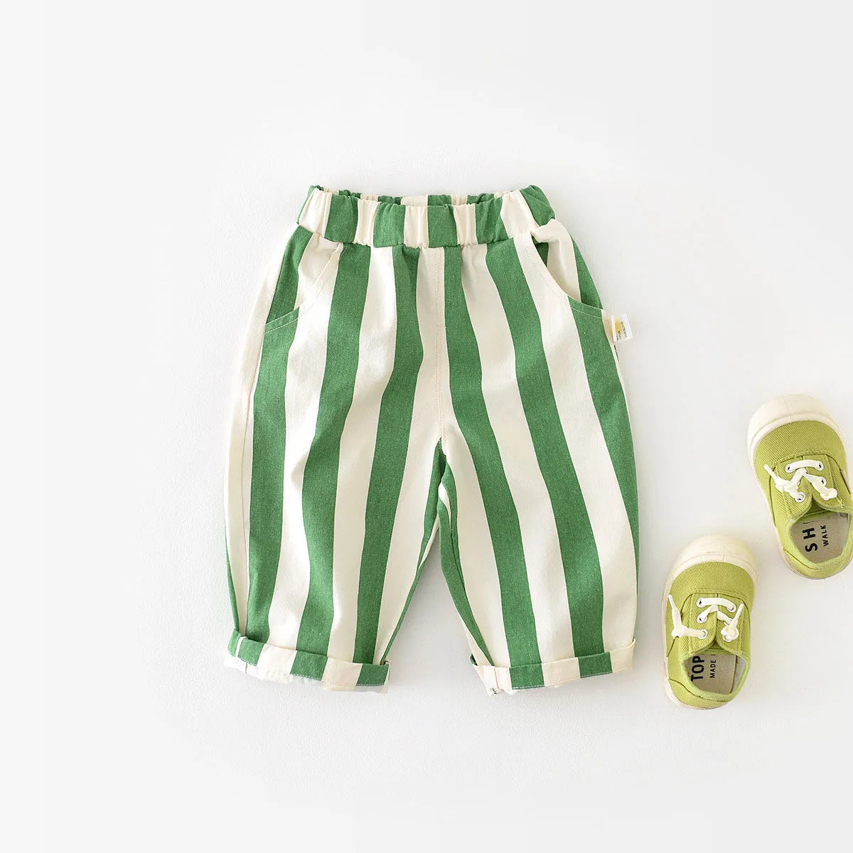 Children's Boys Girls High Waist Stripe Trousers