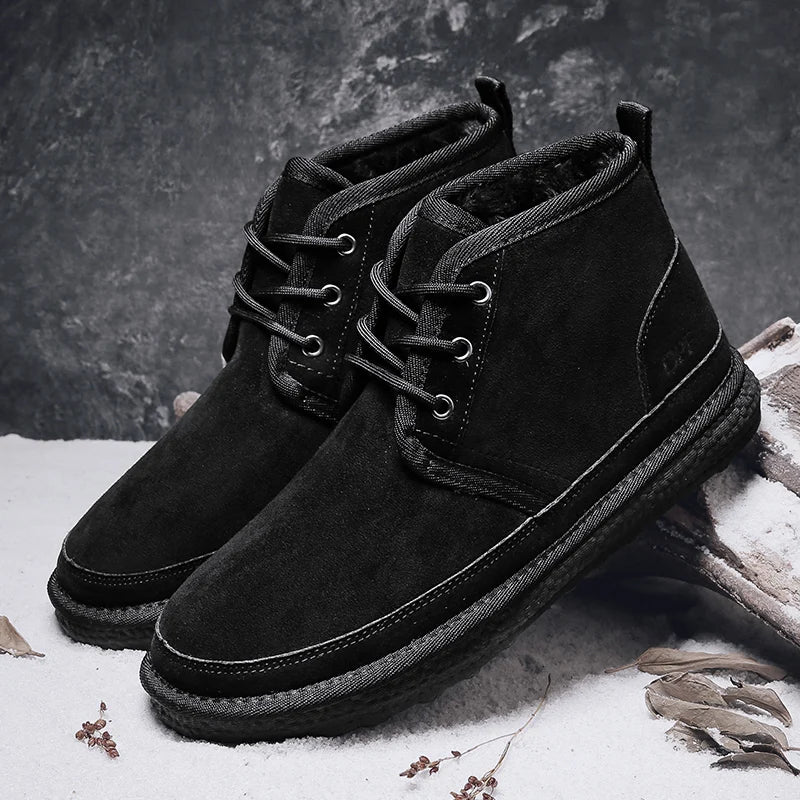 Men's Winter Snow Boots - Waterproof Fur-Lined Chelsea Boots