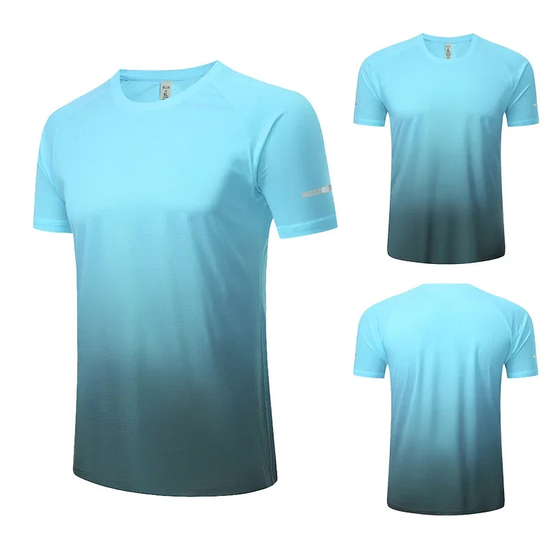 Men's Ice Silk Short Sleeve Running Exercise Sweatshirt Training  Sports T-Shirt
