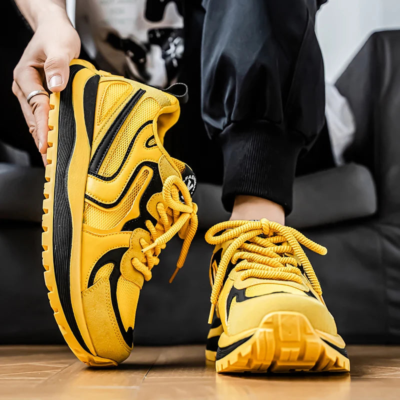 Men's Platform Vulcanized Sneakers - Breathable Tennis Sports Shoes