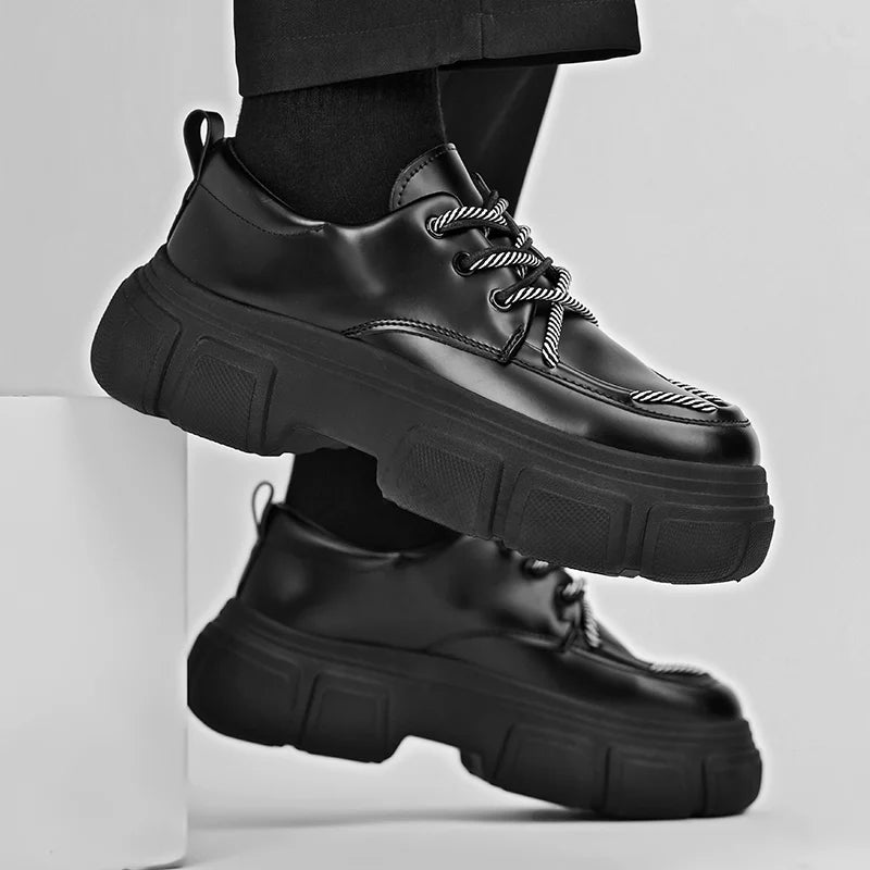 Men's Platform Leather Thick Sole British Shoes