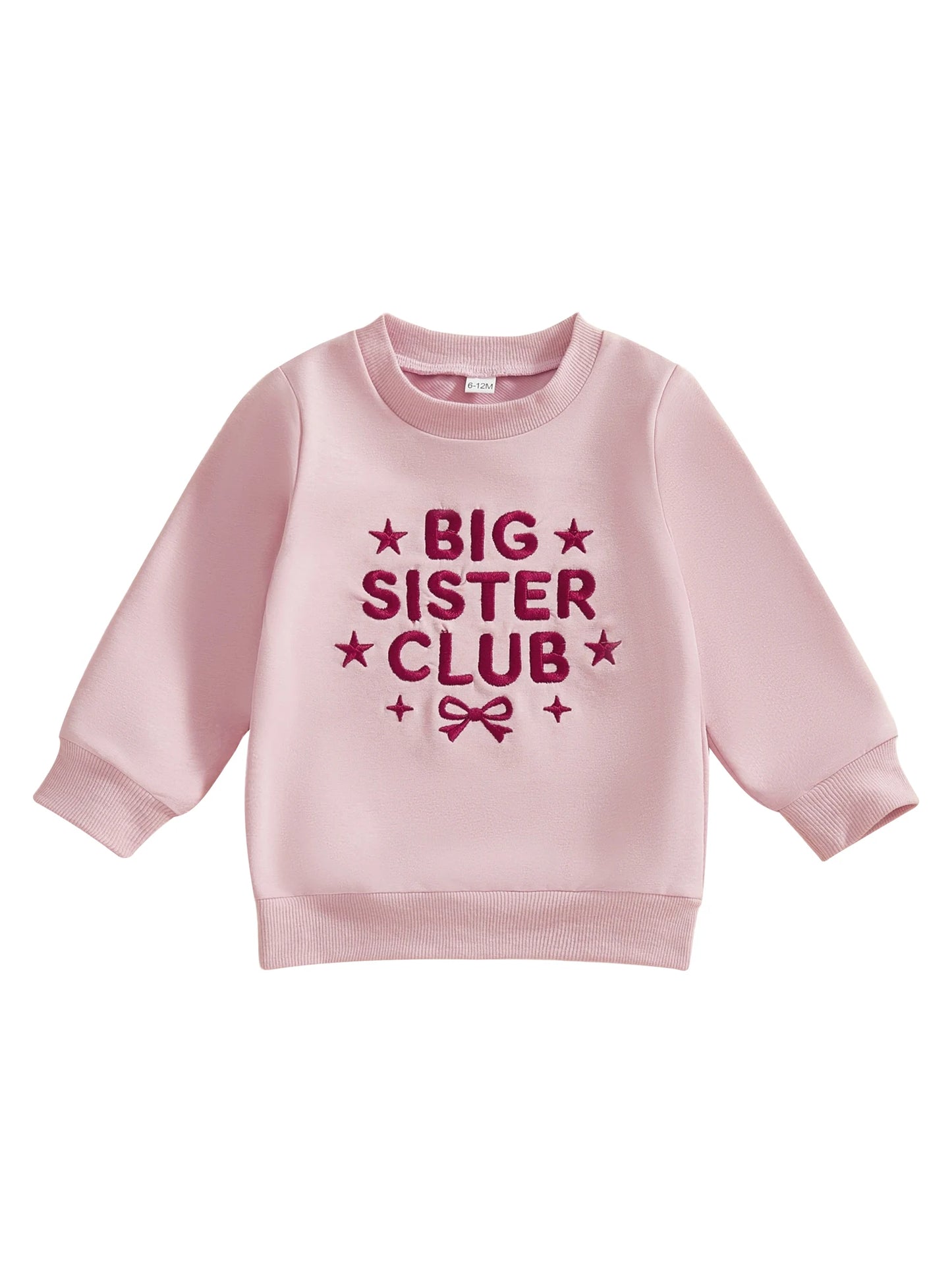 Girls Long Sleeve Sweatshirt - Letter Embroidery Pullover Top