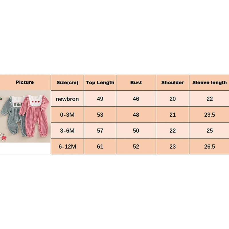 Christmas Santa and Tree Embroidery Plaid Romper - Baby Boys Girls Jumpsuit