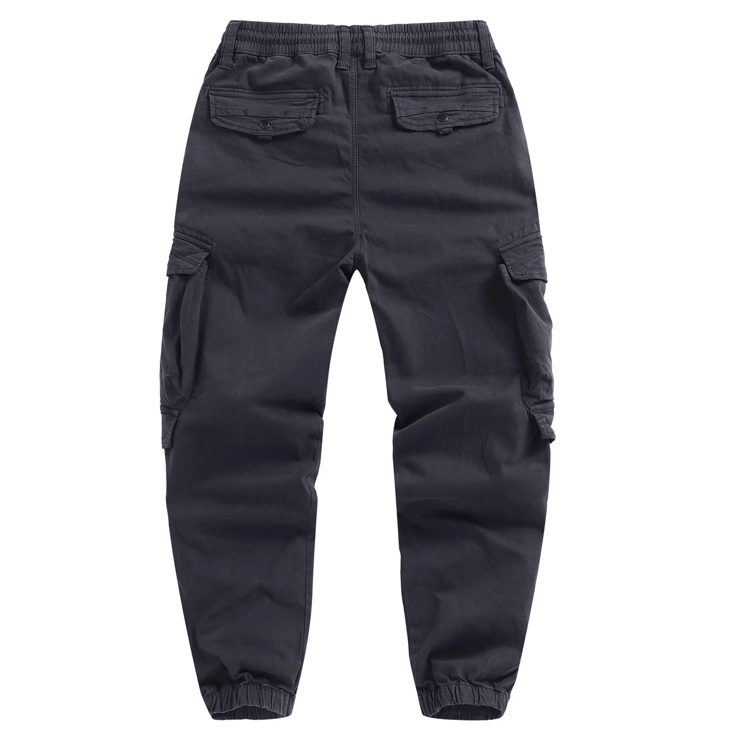 Men's Cotton Cargo Pants - Multi-Pocket Drawstring Joggers