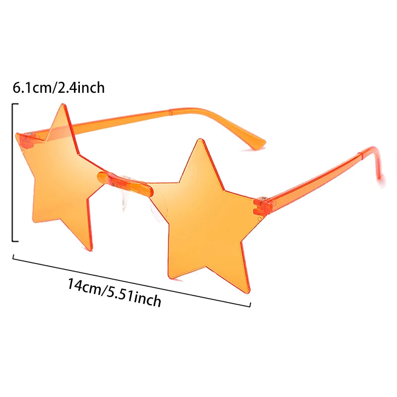 Women's 12/16 Pack Rimless Star Shaped Sunglasses Set
