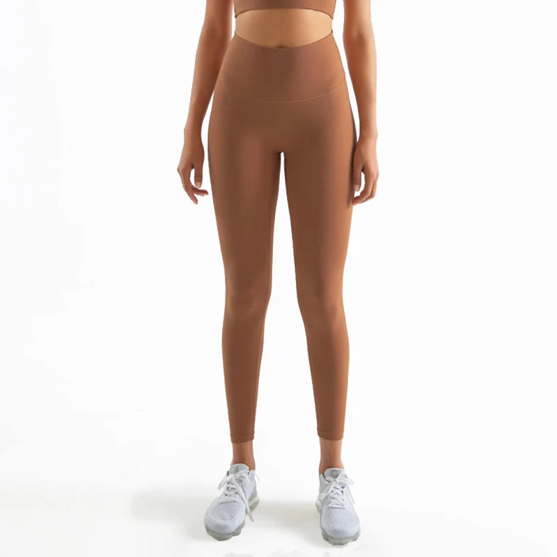 High Waist Nylon Yoga Leggings - Breathable Fitness Tights